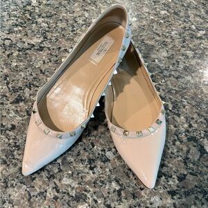 Valentino Women's Beige Studded Loafers